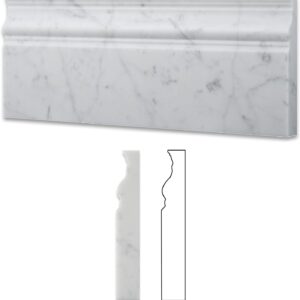 carrara white marble 6x12 skirting baseboard trim molding honed02