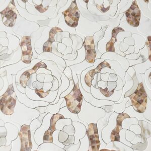 ms03 geometric thassos white marble mother pearl of shell waterjet mosaic tile