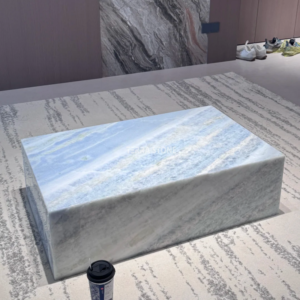 crystal blue marble coffee table 1000x600x300mm