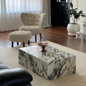 calacatta viola marble coffee table 1000x600x300mm