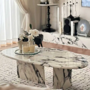irregular calacatta viola marble coffee table 1200x600x400mm