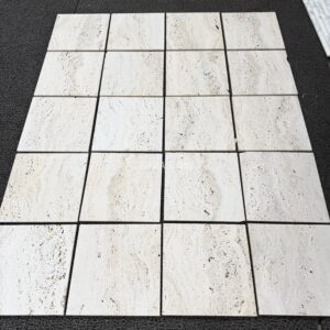 white travertine tile 12x12x3/8"