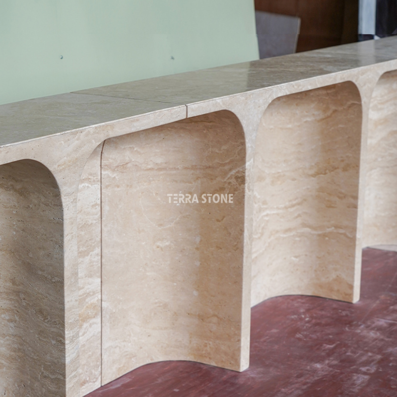 3 meters beige travertine marble console table 3 meters beige travertine marble console table