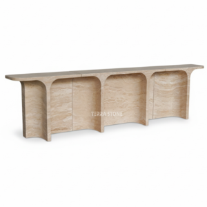 3 meters beige travertine marble console table