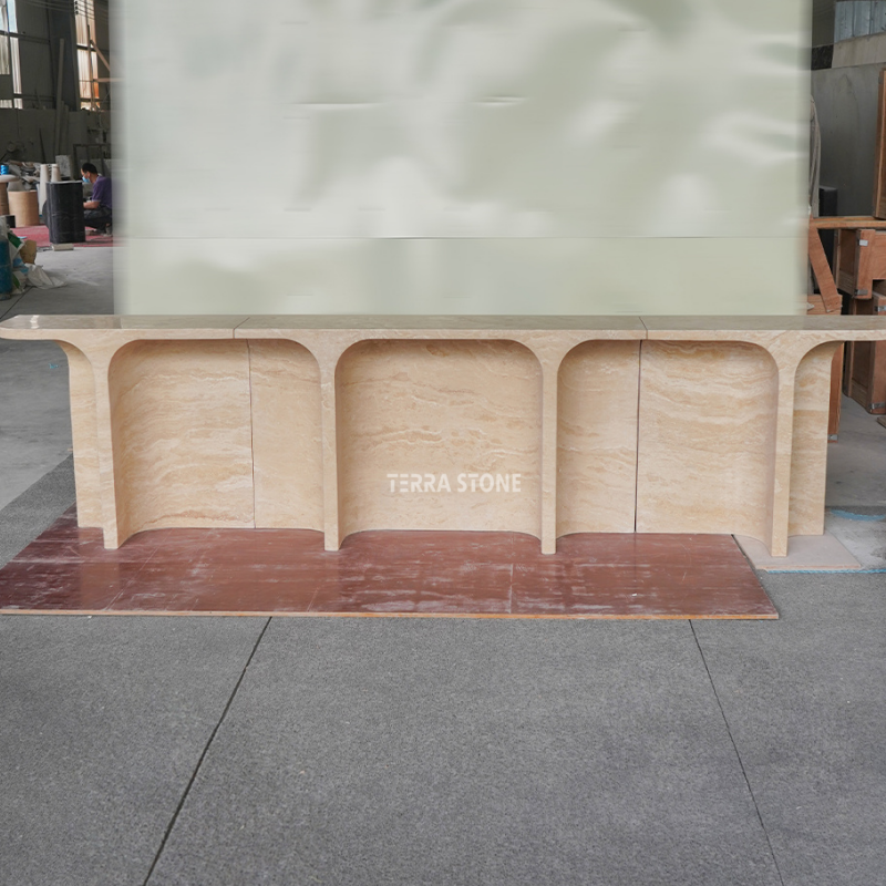 3 meters beige travertine marble console table 3 meters beige travertine marble console table