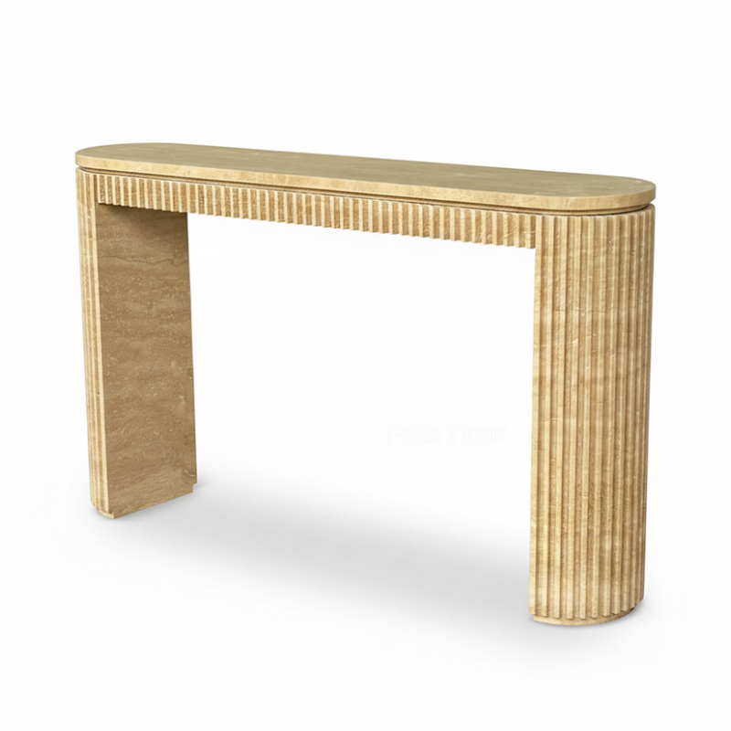 beige travertine marble console table with semi circular table legs beige travertine marble console table with semi circular table legs