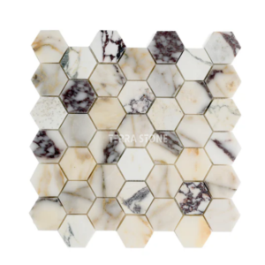 calacatta viola 2 inch hexagon mosaic marble tile