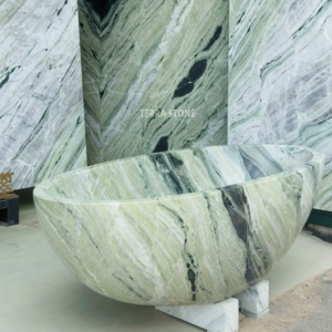 emerald green marble bathtub