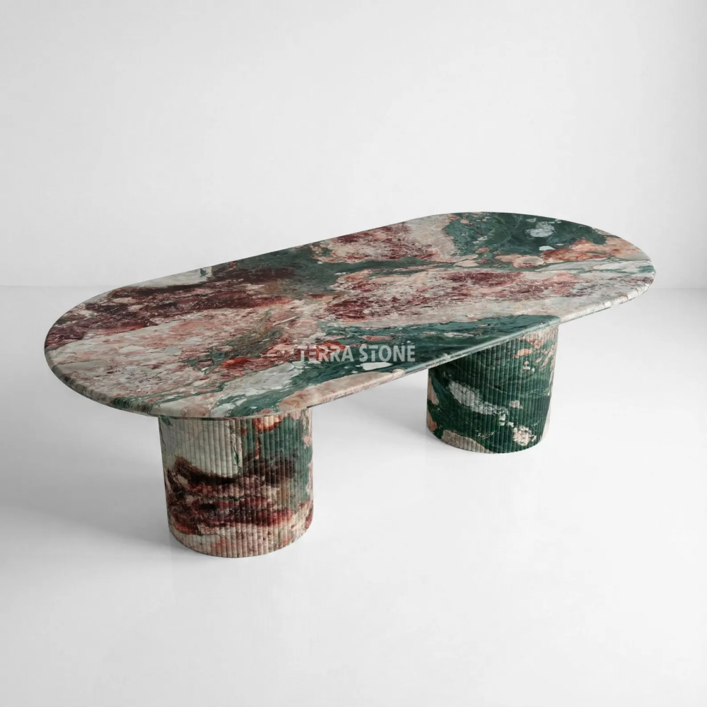 handcrafted four seasons marble dining table fluted base handcrafted four seasons marble dining table fluted base