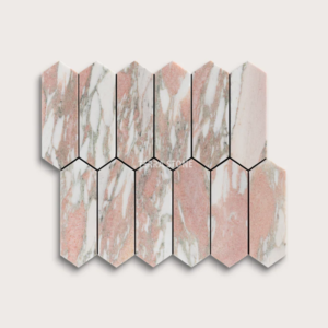 norwegian rose pickett mosaic pink marble tile