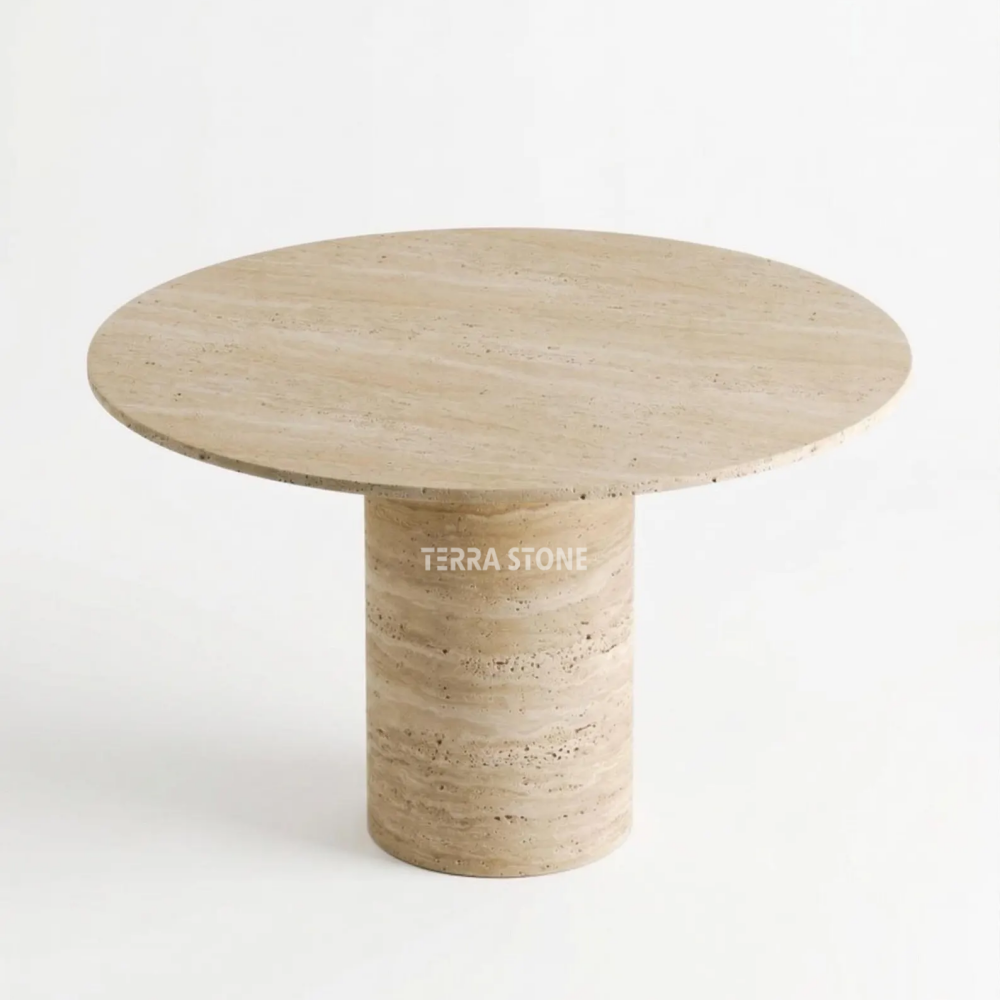 round travertine dining table, italian natural stone pedestal, modern beige marble kitchen furniture round travertine dining table, italian natural stone pedestal, modern beige marble kitchen furniture