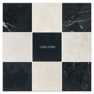 dolomite&bardiglio marble tile checkerboard 12"x12"