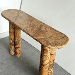 gold luxury stone marble console table