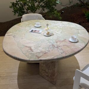 monet garden marble dining table irregular