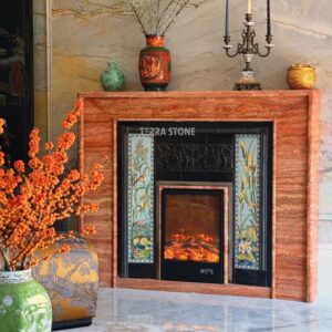 monet garden green marble fireplace