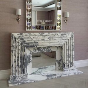 monet garden green marble fireplace