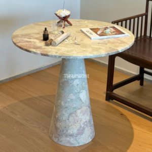 monet garden marble side table