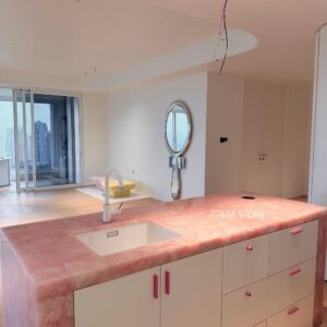 pink crystal kitchen island top