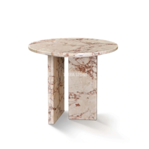 diamond pink natural marble side table