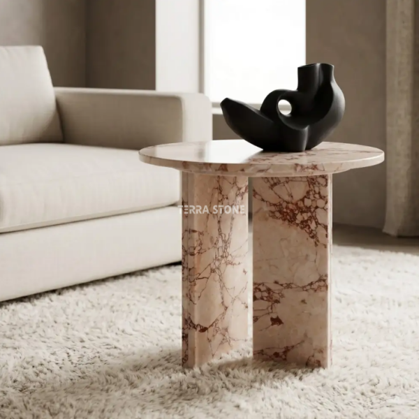 diamond pink natural marble side table diamond pink natural marble side table