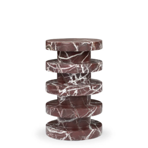 rosso levanto marble side table