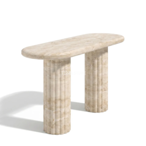 natural beige travertine console table