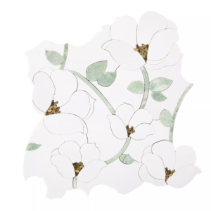 wm692 white and green marble waterjet mosaic tile