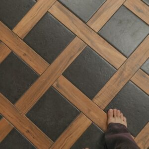 rz69 + 155c black and wood like ceramic tile combo