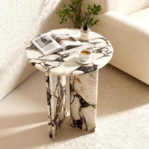 calacatta viola marble side table