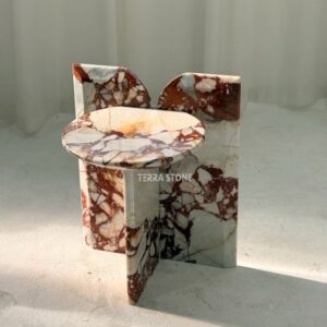 calacatta viola marble side table