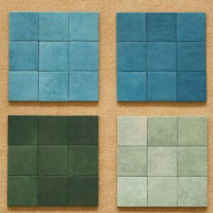 square ceramic tile green and blue