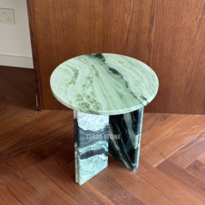 emerald green marble side table