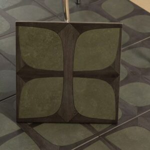 dark green & black ceramic tile