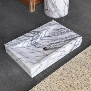 lilac marble integrated marble basin