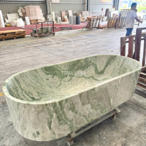 mint green marble bathtub