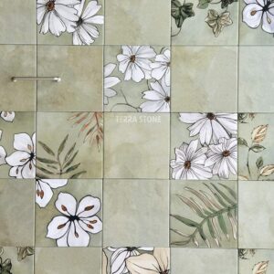 pt p14/pt p14h green decorative tile 200x200mm