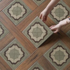 hs22074 decorative tile and wood look ceramic tile combo