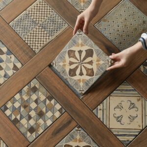 hs22074 decorative tile and wood look ceramic tile combo